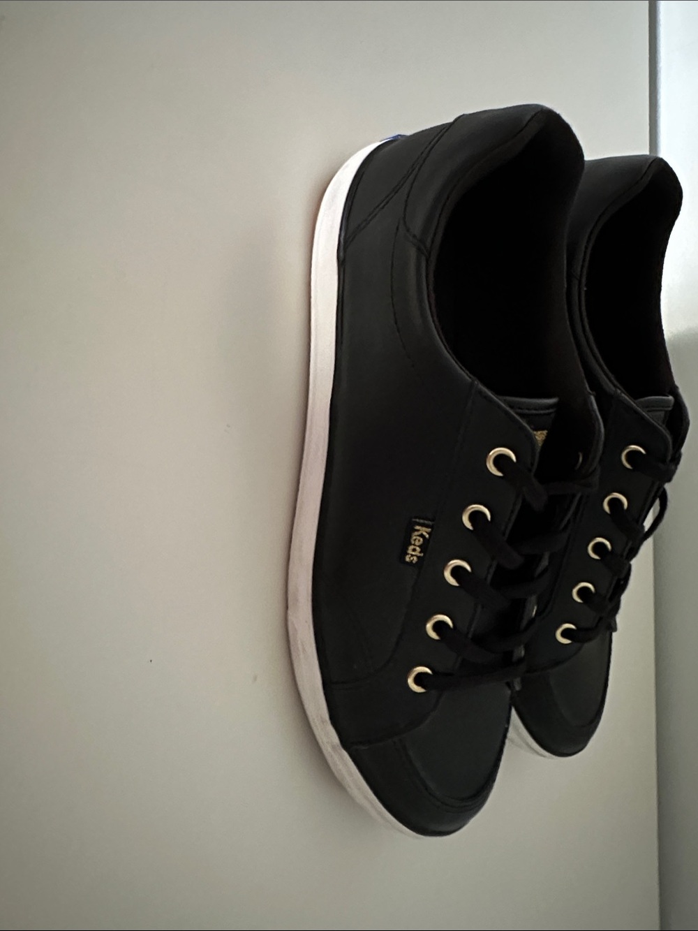 Keds Black Casual Low-Top Sneakers with White Sole
